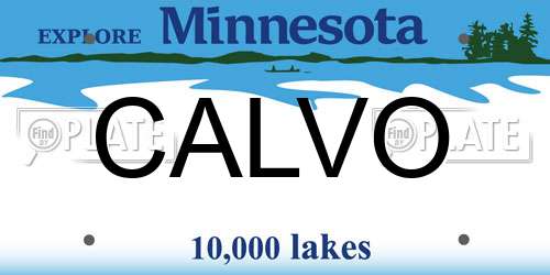 CALVO Minnesota License Plate