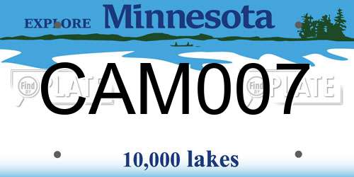 CAM007 Minnesota License Plate