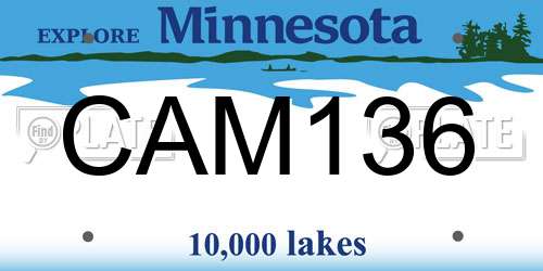 CAM136 Minnesota License Plate