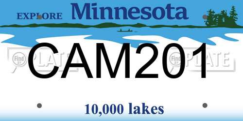 CAM201 Minnesota License Plate