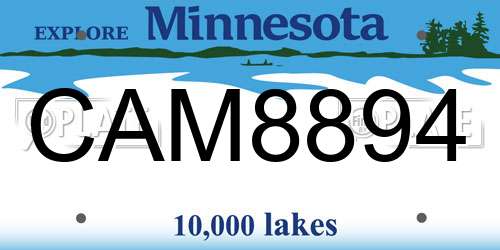 CAM8894 Minnesota License Plate