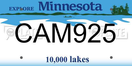 CAM925 Minnesota License Plate