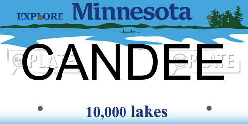 CANDEE Minnesota License Plate
