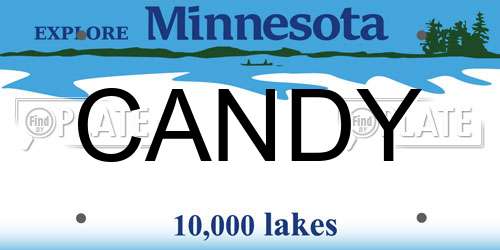 CANDY Minnesota License Plate