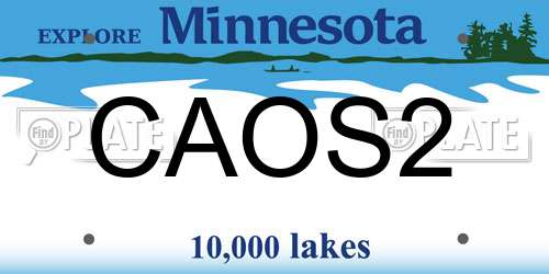 CAOS2 Minnesota License Plate