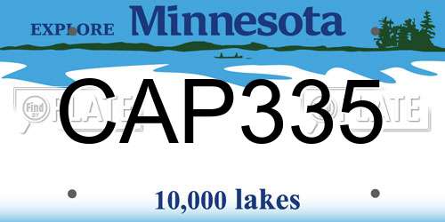 CAP335 Minnesota License Plate