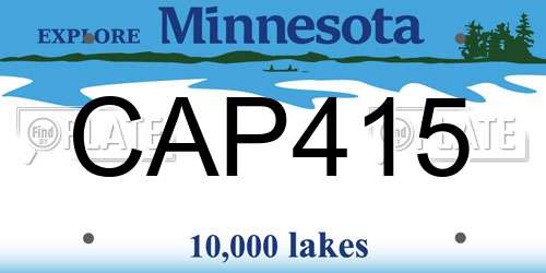 CAP415 Minnesota License Plate