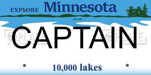 CAPTAIN Minnesota License Plate