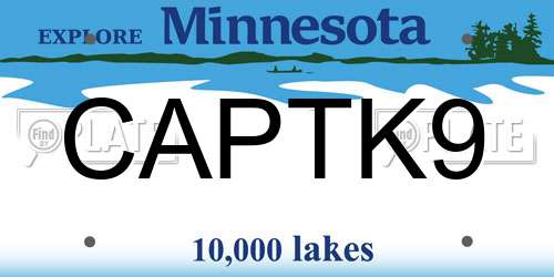 CAPTK9 Minnesota License Plate