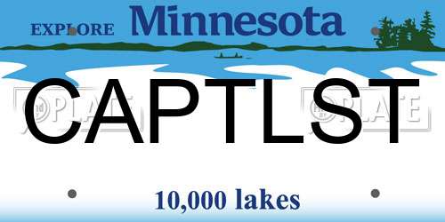 CAPTLST Minnesota License Plate