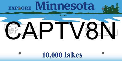 CAPTV8N Minnesota License Plate