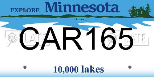 CAR165 Minnesota License Plate