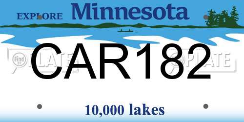 CAR182 Minnesota License Plate