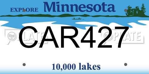 CAR427 Minnesota License Plate