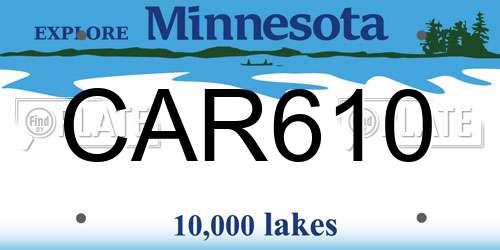 CAR610 Minnesota License Plate