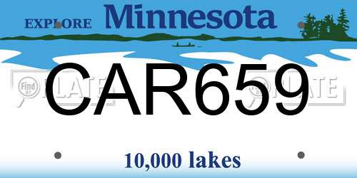 CAR659 Minnesota License Plate