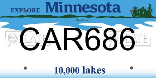 CAR686 Minnesota License Plate