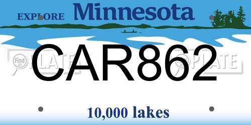 CAR862 Minnesota License Plate