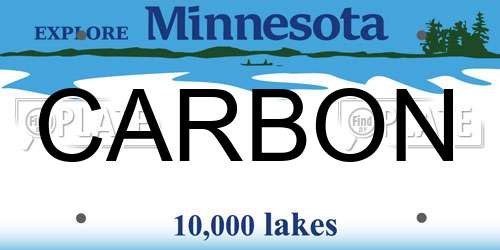 CARBON Minnesota License Plate