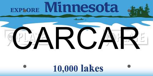 CARCAR Minnesota License Plate