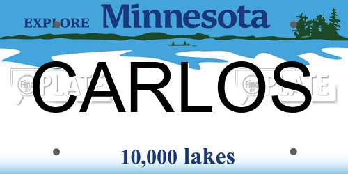 CARLOS Minnesota License Plate