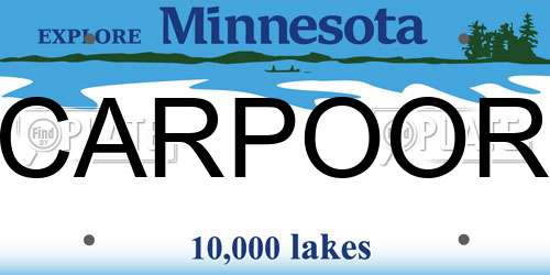 CARPOOR Minnesota License Plate