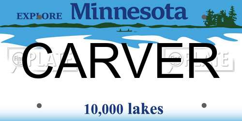 CARVER Minnesota License Plate