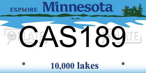CAS189 Minnesota License Plate