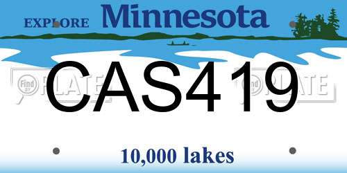 CAS419 Minnesota License Plate