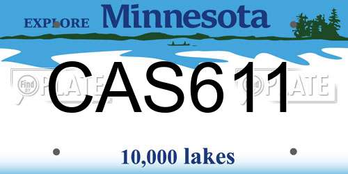CAS611 Minnesota License Plate