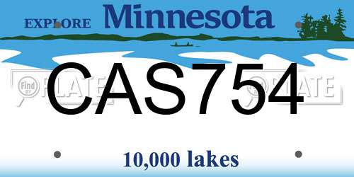 CAS754 Minnesota License Plate