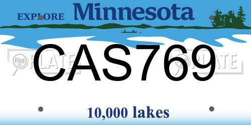 CAS769 Minnesota License Plate