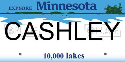CASHLEY Minnesota License Plate