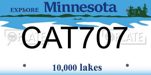 CAT707 Minnesota License Plate