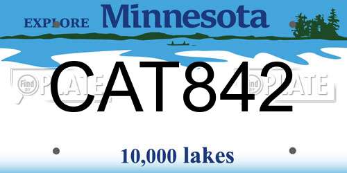 CAT842 Minnesota License Plate