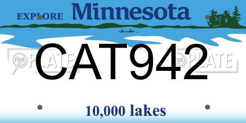 CAT942 Minnesota License Plate