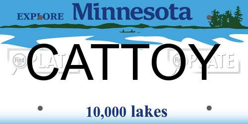 CATTOY Minnesota License Plate