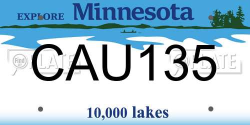 CAU135 Minnesota License Plate