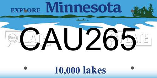 CAU265 Minnesota License Plate