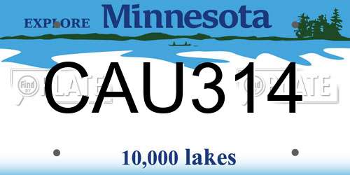 CAU314 Minnesota License Plate