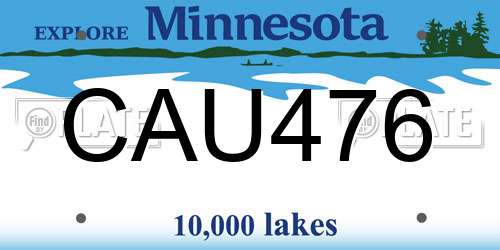 CAU476 Minnesota License Plate