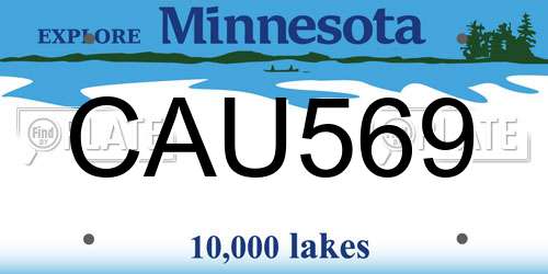 CAU569 Minnesota License Plate