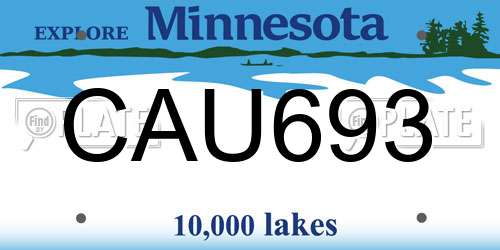 CAU693 Minnesota License Plate