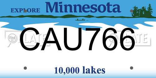 CAU766 Minnesota License Plate