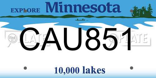 CAU851 Minnesota License Plate