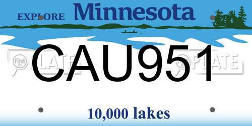 CAU951 Minnesota License Plate