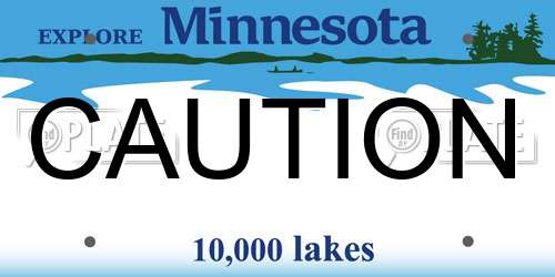 CAUTION Minnesota License Plate
