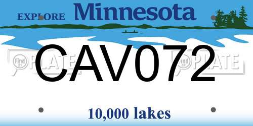 CAV072 Minnesota License Plate