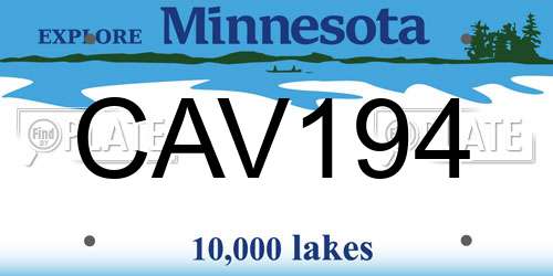 CAV194 Minnesota License Plate