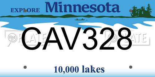 CAV328 Minnesota License Plate